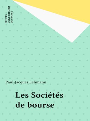 cover image of Les Sociétés de bourse